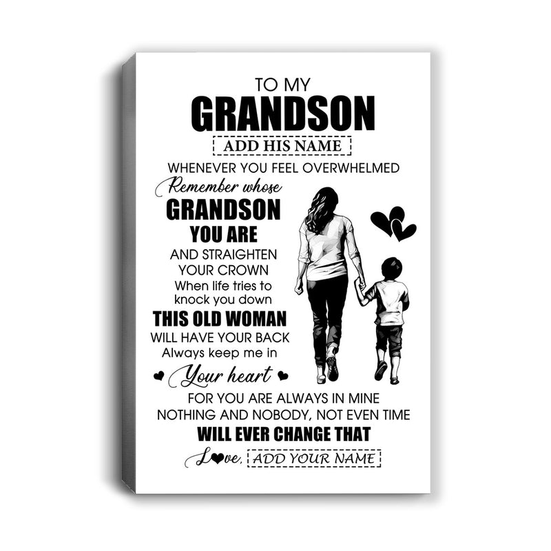 Personalized To My Grandson Gifts Canvas From Grandma Nana Whenever Woman Unique Birthday Gifts For Grandson Graduation Christmas Custom Wall Art Print Framed Canvas Canvas mockup 1 800x.jpg