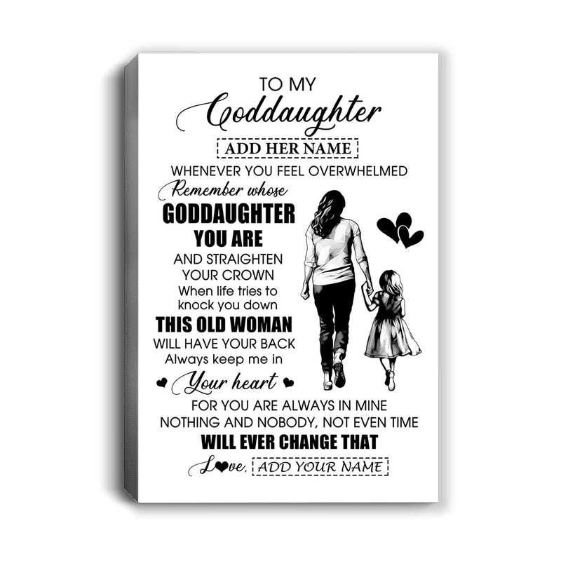 Personalized To My Goddaughter Gifts Canvas From Godmother Aunt Whenever Woman Unique Birthday Gifts For Goddaughter Graduation Christmas Custom Art Framed Canvas Canvas mockup 1 800x.jpg
