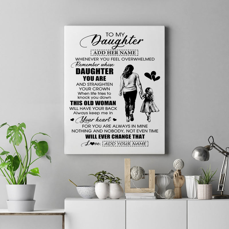 Personalized To My Daughter Gifts Canvas From Mom Mother Whenever Woman Unique Birthday Gifts For Daughter Graduation Christmas Custom Wall Art Print Framed Canvas Canvas mockup 2 800x.jpg