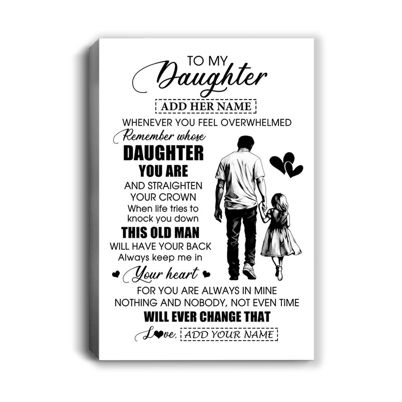 Personalized To My Daughter Gifts Canvas From Dad Father Whenever Man Unique Birthday Gifts For Daughter Graduation Christmas Custom Wall Art Print Framed Canvas Canvas mockup 1 800x.jpg