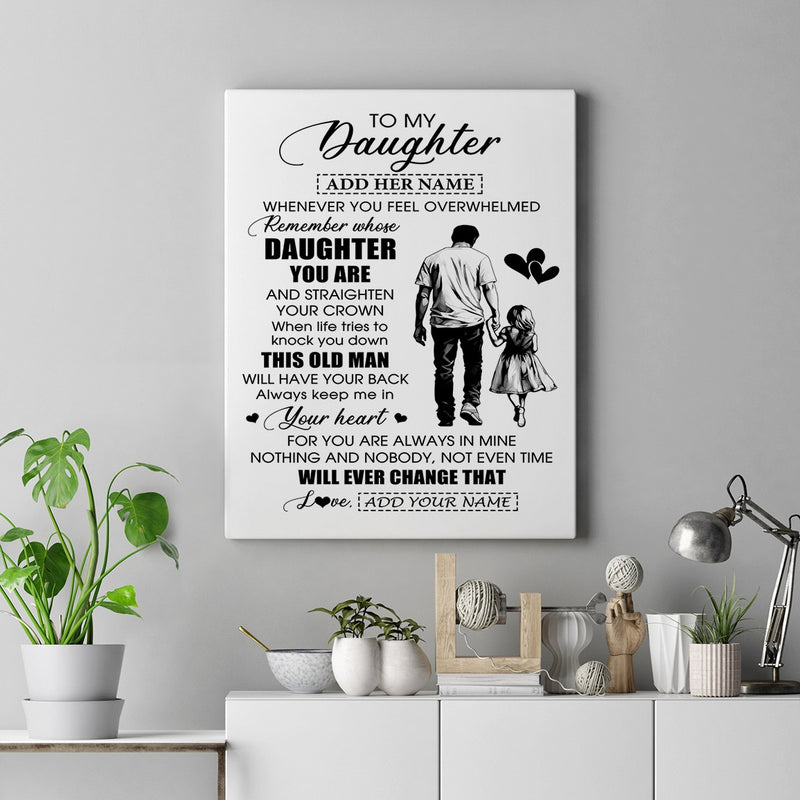 Personalized To My Daughter Gifts Canvas From Dad Father Whenever Man Unique Birthday Gifts For Daughter Graduation Christmas Custom Wall Art Print Framed Canvas Canvas mockup 2 800x.jpg