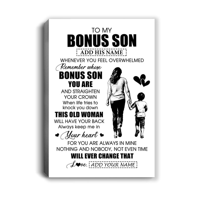 Personalized To My Bonus Son Gifts Canvas From Stepmom Stepdad Whenever Woman Unique Birthday Gifts For Stepson Graduation Christmas Custom Art Print Framed Canvas Canvas mockup 1 800x.jpg