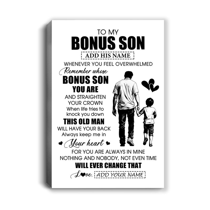 Personalized To My Bonus Son Gifts Canvas From Stepdad Whenever Man Unique Birthday Gifts For Stepson Graduation Christmas Custom Wall Art Print Framed Canvas Canvas mockup 1 800x.jpg