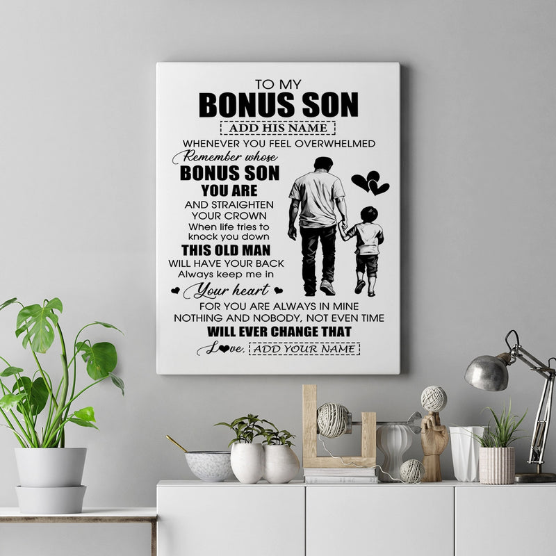 Personalized To My Bonus Son Gifts Canvas From Stepdad Whenever Man Unique Birthday Gifts For Stepson Graduation Christmas Custom Wall Art Print Framed Canvas Canvas mockup 2 800x.jpg