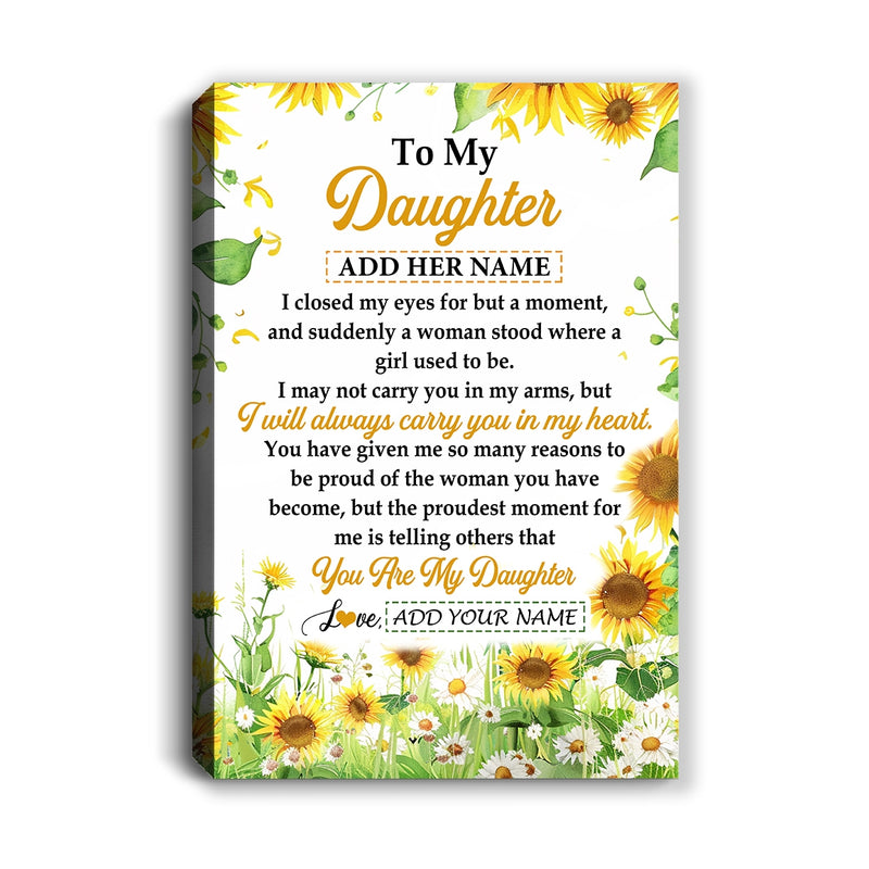 Personalized To My Daughter Gifts Canvas From Mom Mother Dad I Closed My Eyes Sunflower Best Daughter Birthday Gifts Christmas Custom Custom Art Print Framed Canvas Canvas mockup 1 800x.jpg