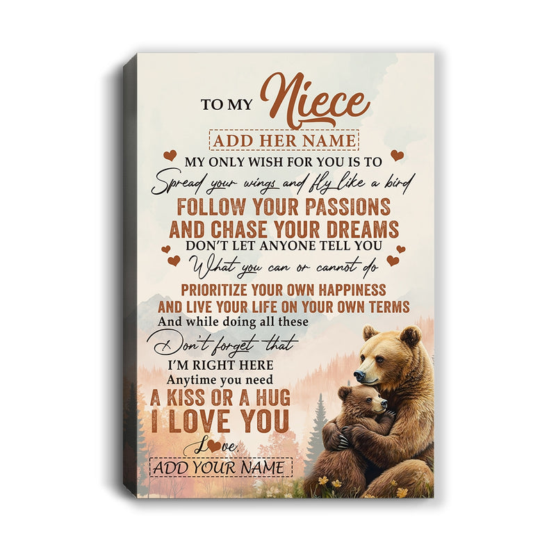 Personalized To My Niece Gifts Canvas From Aunt Uncle Bear My Only Wish For You Niece Birthday Gifts Graduation Christmas Custom Wall Art Print Framed Canvas Canvas mockup 1 800x.jpg