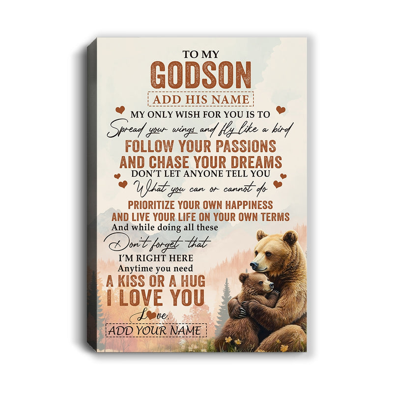 Personalized To My Godson Gifts Canvas From Godmother Uncle Bear My Only Wish For You Godson Birthday Gifts Graduation Christmas Custom Wall Art Print Framed Canvas Canvas mockup 1 800x.jpg