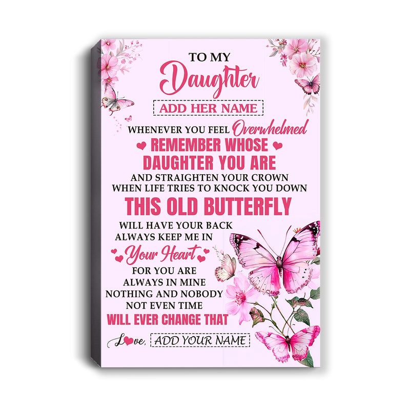 Personalized To My Daughter Gifts Canvas From Mom Dad Whenever Butterfly Unique Birthday Gifts For Daughter Graduation Christmas Custom Wall Art Print Framed Canvas Canvas mockup 1 800x.jpg