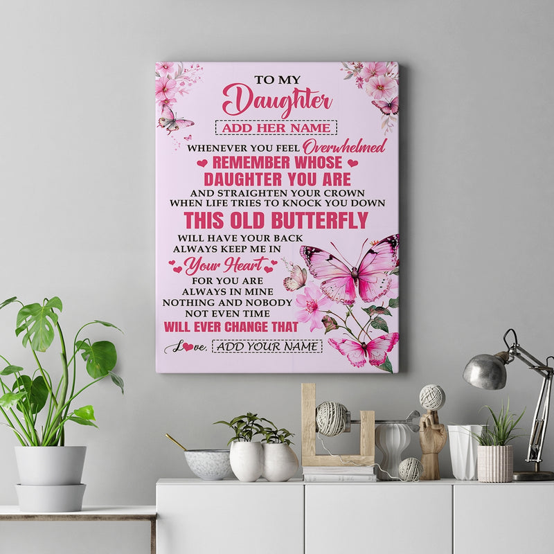 Personalized To My Daughter Gifts Canvas From Mom Dad Whenever Butterfly Unique Birthday Gifts For Daughter Graduation Christmas Custom Wall Art Print Framed Canvas Canvas mockup 2 800x.jpg