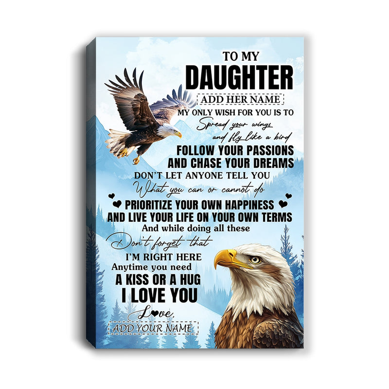 Personalized To My Daughter Gifts Canvas From Mom Dad Eagle My Only Wish For You Daughter Birthday Gifts Graduation Christmas Custom Wall Art Print Framed Canvas Canvas mockup 1 800x.jpg