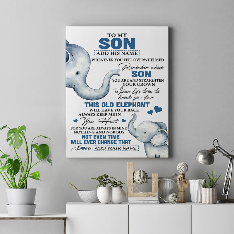 Personalized To My Son Gifts Canvas From Mom Dad Mother Father Whenever Elephant Unique Birthday Gifts For Son Graduation Christmas Custom Art Print Framed Canvas Canvas mockup 2 800x.jpg