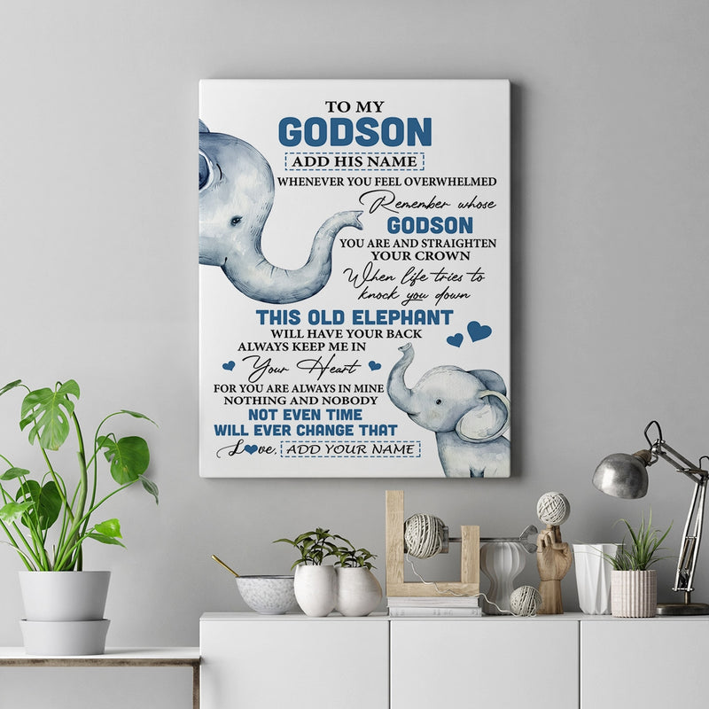 Personalized To My Godson Gifts Canvas From Godmother Uncle Whenever Elephant Unique Birthday Gifts For Godson Graduation Christmas Custom Wall Art Print Framed Canvas Canvas mockup 2 800x.jpg