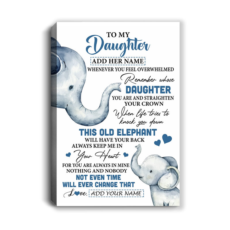 Personalized To My Daughter Gifts Canvas From Mom Dad Whenever Elephant Unique Birthday Gifts For Daughter Graduation Christmas Custom Custom Art Print Framed Canvas Canvas mockup 1 800x.jpg