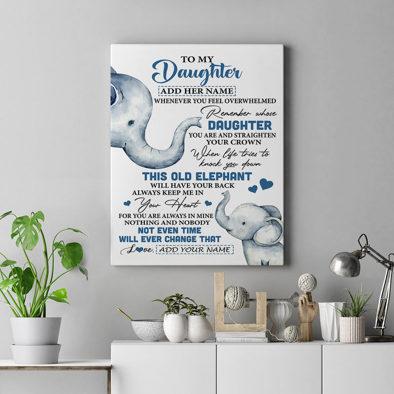 Personalized To My Daughter Gifts Canvas From Mom Dad Whenever Elephant Unique Birthday Gifts For Daughter Graduation Christmas Custom Custom Art Print Framed Canvas Canvas mockup 2 800x.jpg