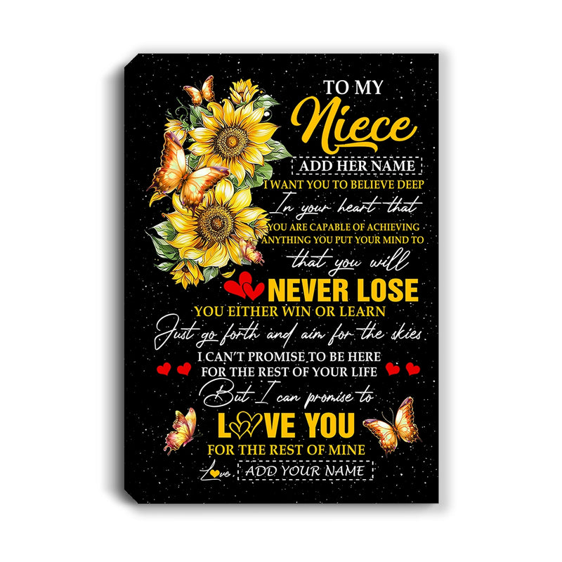 Personalized To My Niece Canvas From Aunt Uncle Auntie You Will Never Lose Sunflower Niece Birthday Gifts Graduation Christmas Custom Wall Art Print Framed Canvas Canvas mockup 1 800x.jpg