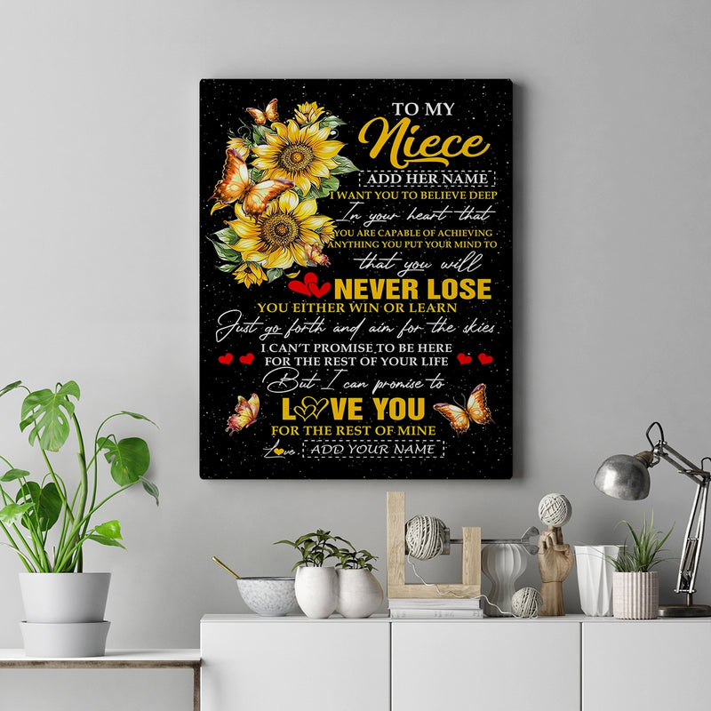 Personalized To My Niece Canvas From Aunt Uncle Auntie You Will Never Lose Sunflower Niece Birthday Gifts Graduation Christmas Custom Wall Art Print Framed Canvas Canvas mockup 2 800x.jpg