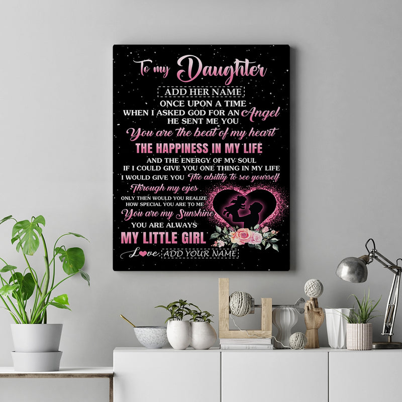 Personalized To My Daughter From Dad Father Canvas Once Upon A Time Birthday Graduation Gifts For Daughter Gifts Christmas Custom Wall Art Print Framed Canvas Canvas mockup 2 800x.jpg