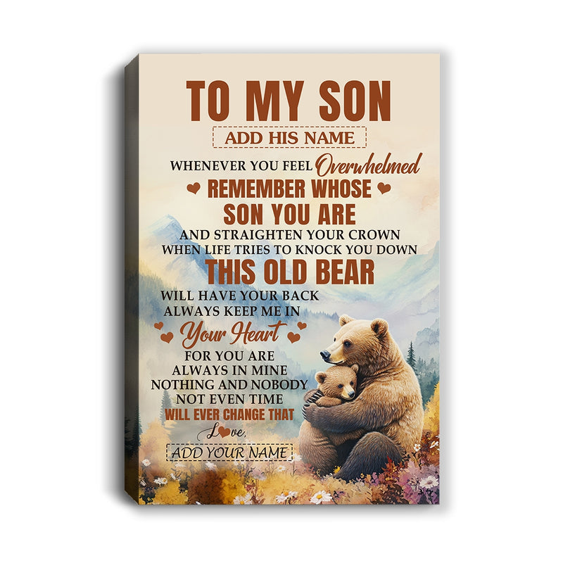 Personalized To My Son Gifts Canvas From Mom Dad Mother Father Whenever Bear Unique Birthday Gifts For Son Graduation Christmas Custom Wall Art Print Framed Canvas Canvas mockup 1 800x.jpg