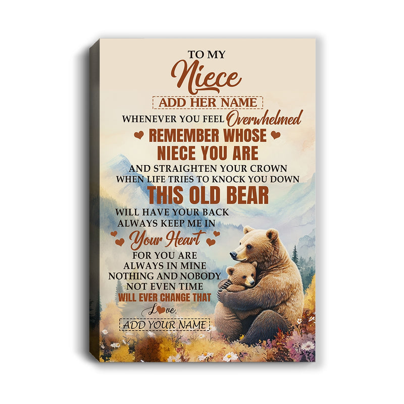 Personalized To My Niece Gifts Canvas From Aunt Uncle Whenever Bear Unique Birthday Gifts For Niece Graduation Christmas Custom Wall Art Print Framed Canvas Canvas mockup 1 800x.jpg