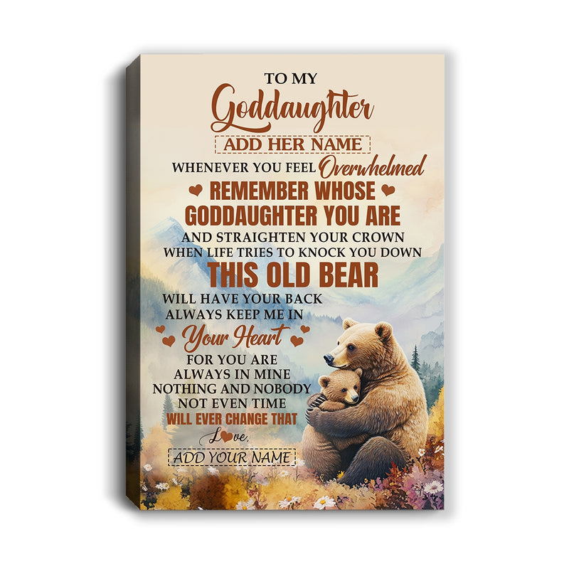Personalized To My Goddaughter Gifts Canvas From Godmother Whenever Bear Unique Birthday Gifts For Goddaughter Graduation Christmas Custom Wall Art Print Framed Canvas Canvas mockup 1 800x.jpg