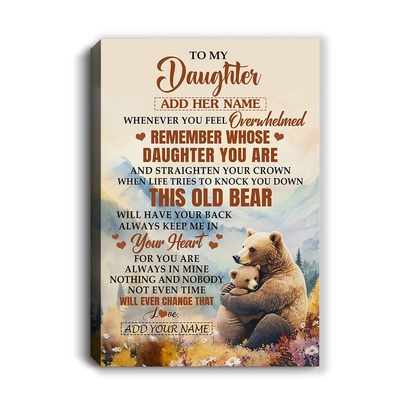 Personalized To My Daughter Gifts Canvas From Mom Dad Whenever Bear Unique Birthday Gifts For Daughter Graduation Christmas Custom Wall Art Print Framed Canvas Canvas mockup 1 800x.jpg
