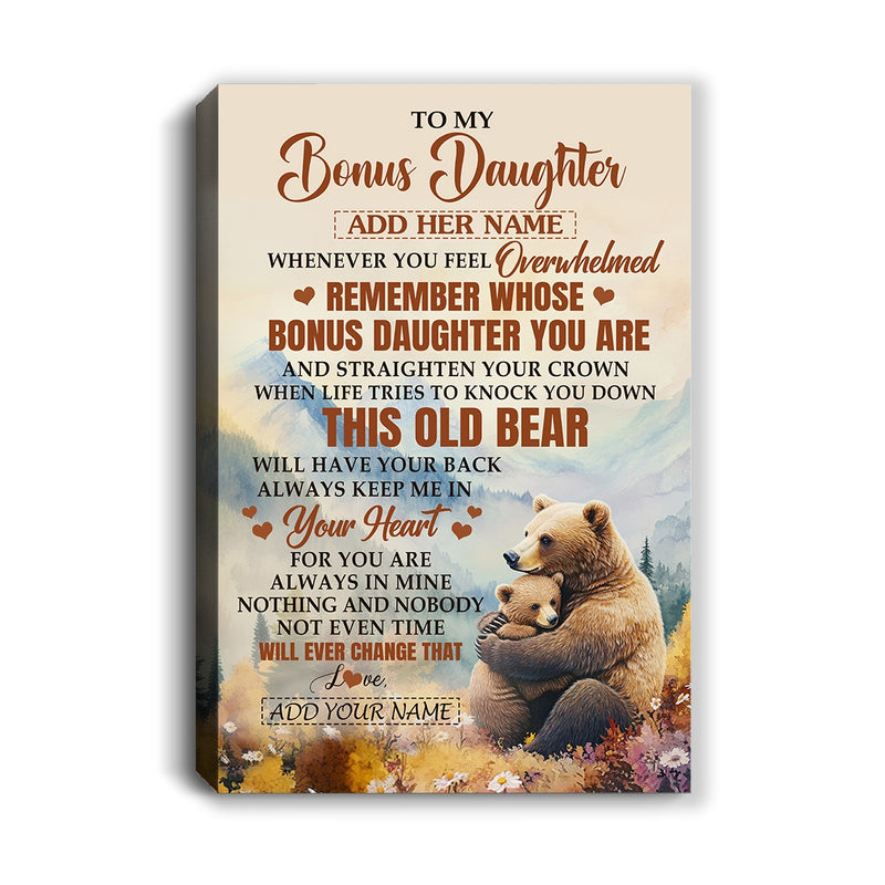 Personalized To My Bonus Daughter Gifts Canvas From Stepmom Whenever Bear Unique Birthday Gifts For Stepdaughter Graduation Christmas Custom Art Print Framed Canvas Canvas mockup 1 800x.jpg