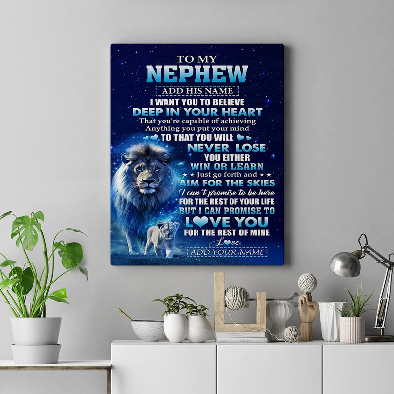 Personalized To My Nephew Canvas From Uncle Believe Your Heart Nephew Gift Birthday Graduation Christmas Custom Wall Art Print Framed Canvas Canvas mockup 2 800x.jpg