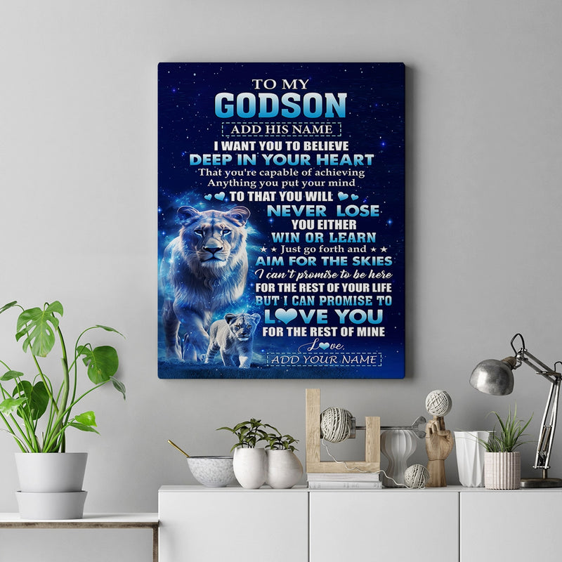 Personalized To My Godson Canvas From Godmother Aunt Believe Your Heart Godson Gift Birthday Graduation Christmas Custom Wall Art Print Framed Canvas Canvas mockup 2 800x.jpg