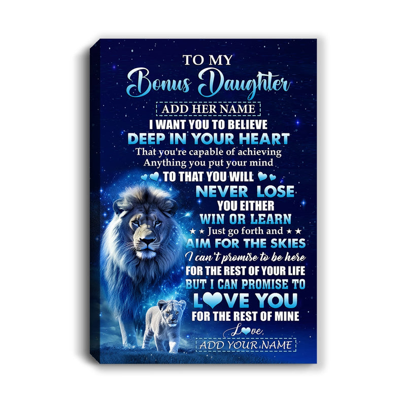 Personalized To My Bonus Daughter Canvas From Stepfather Believe Your Heart Stepdaughter Gift Birthday Graduation Christmas Custom Art Print Framed Canvas Canvas mockup 1 800x.jpg