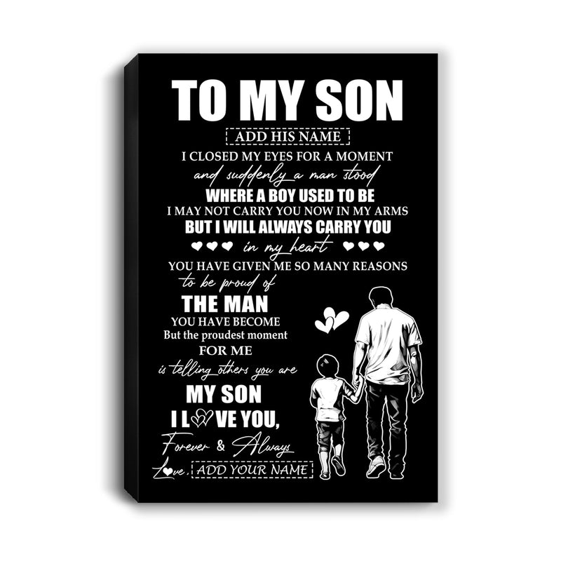 Personalized To My Son Gifts Canvas From Dad Father I Closed My Eyes For A Moment Son Birthday Graduation Christmas Custom Wall Art Print Framed Canvas Canvas mockup 1 800x.jpg