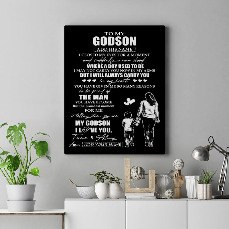 Personalized To My Godson Gifts Canvas From Godmother Aunt I Closed My Eyes For A Moment Godson Birthday Graduation Christmas Custom Wall Art Print Framed Canvas Canvas mockup 2 800x.jpg