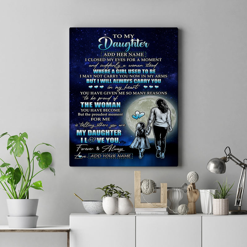 Personalized To My Daughter Gifts Canvas From Mom Mother I Closed My Eyes For A Moment Daughter Birthday Graduation Christmas Custom Wall Art Print Framed Canvas Canvas mockup 2 800x.jpg