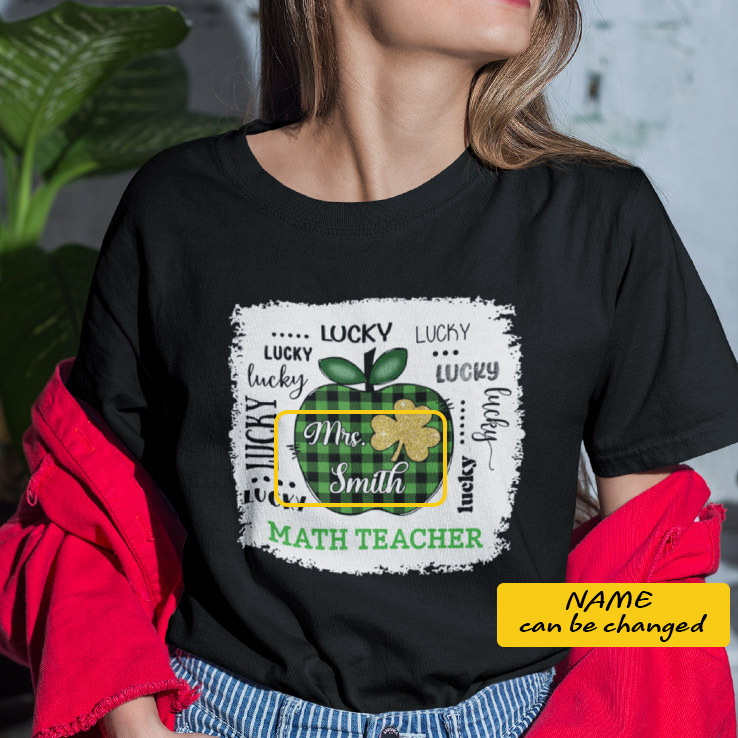 Lucky Math Teacher St Patricks Day Personalized Shirt.jpg