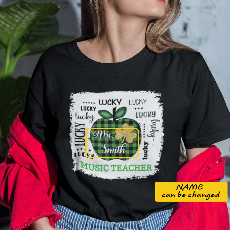 Lucky Music Teacher St Patricks Day Personalized Shirt.jpg