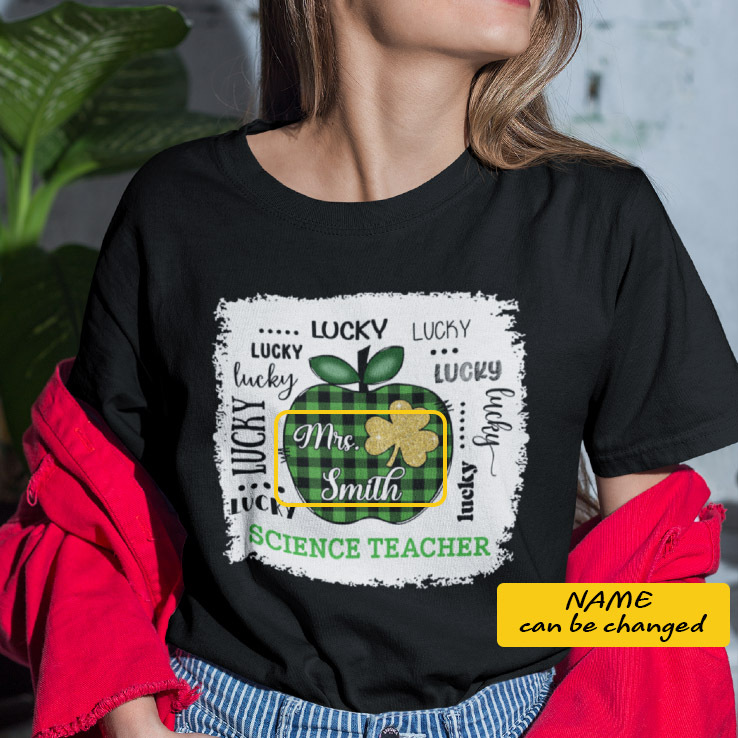 Lucky Science Teacher St Patricks Day Personalized Shirt.jpg
