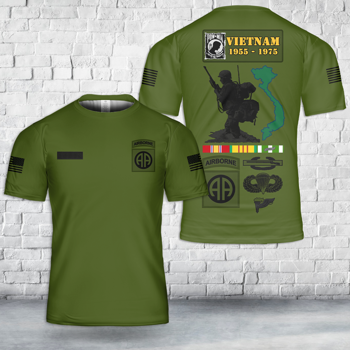 Custom Name US Army 82nd ABN Viet Nam T Shirt 3D 1 DLHH0205PL05.png