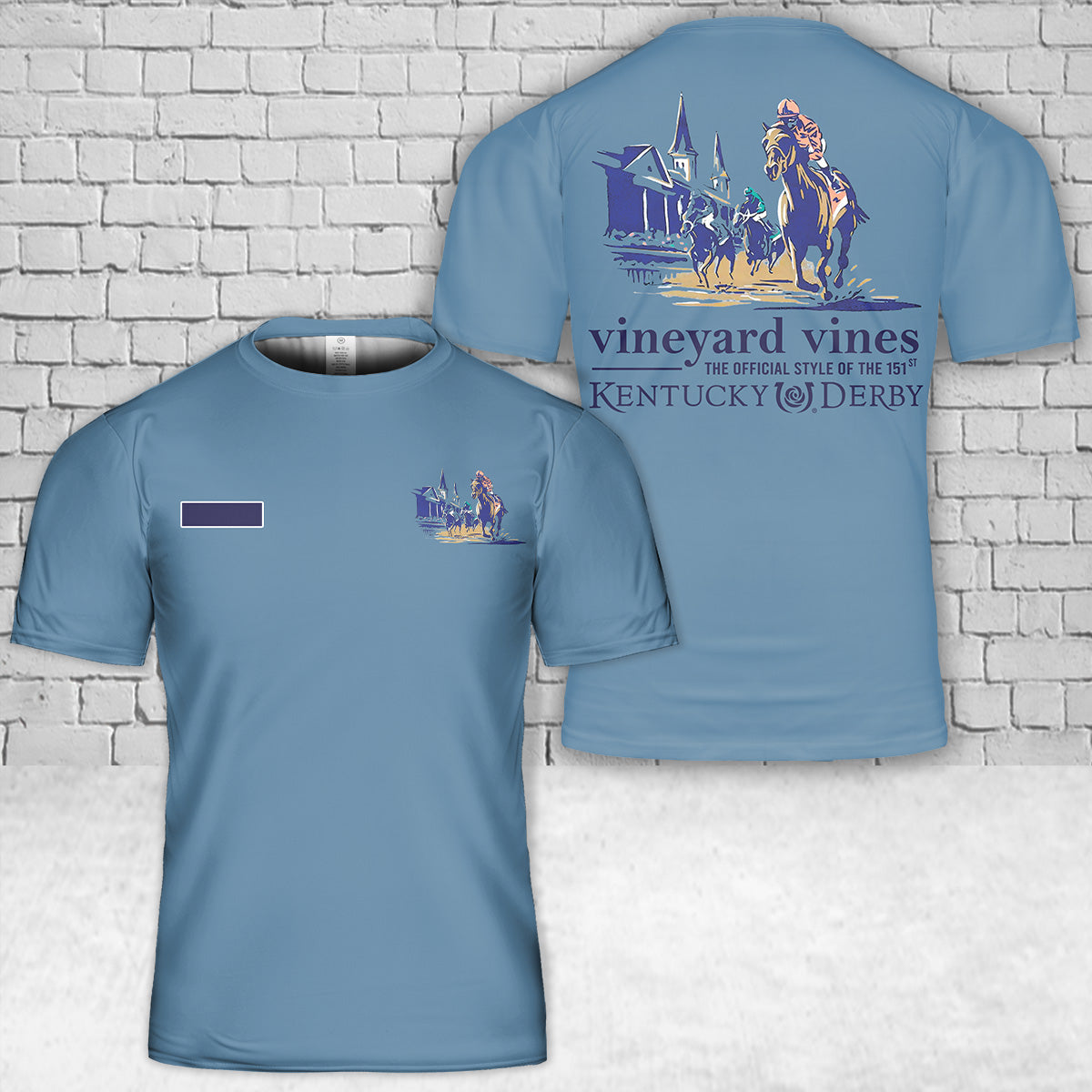 Custom Name Vineyard Vines Light Blue 151st Kentucky Derby T Shirt 3D DLTT1704PL10 mk2.jpg