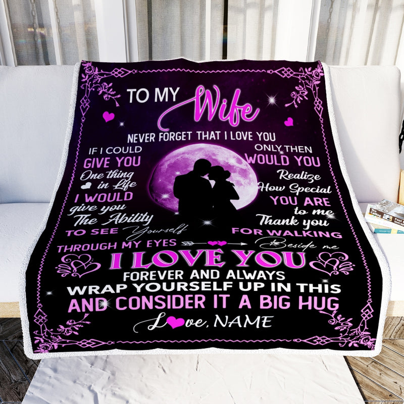 Personalized To My Wife Blanket From Husband I Love You Forever And Always Wife Valentine Christmas Wedding Anniversary Customized Fleece Blanket Blanket mockup 2 800x.jpg