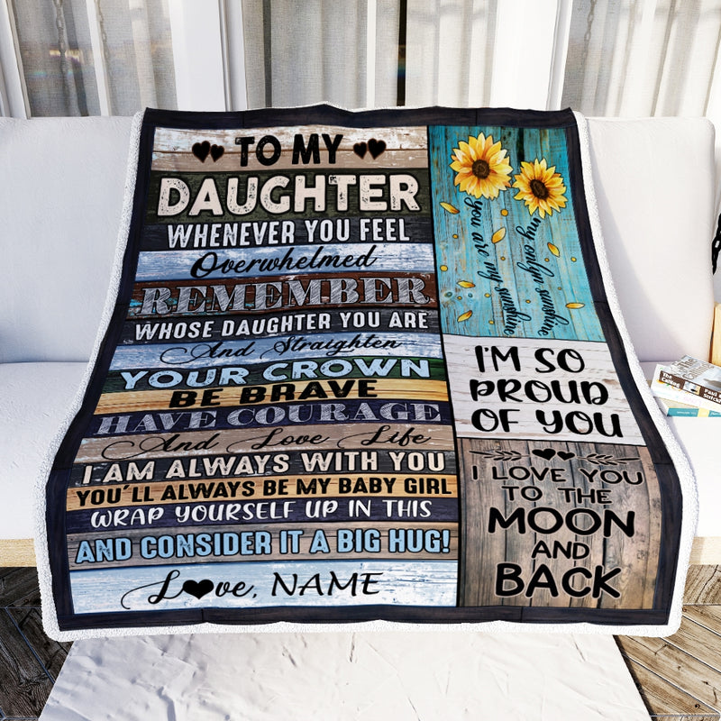 Personalized To My Daughter Blanket from Mom Dad Wood Whenever You Feel Overwhelmed Remember Whose Daughter Birthday Christmas Gift Fleece Blanket Blanket mockup 2 800x.jpg