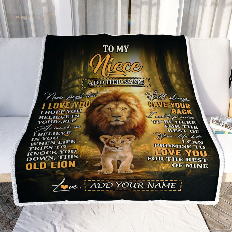 Personalized To My Niece Lion Blanket From Uncle Never Forget That I Love You Niece Birthday Gifts Graduation Christmas Customized Fleece Throw Blanket Blanket mockup 2 800x.jpg