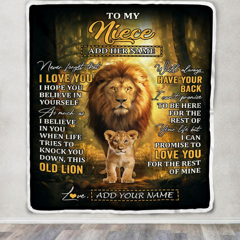 Personalized To My Niece Lion Blanket From Uncle Never Forget That I Love You Niece Birthday Gifts Graduation Christmas Customized Fleece Throw Blanket Blanket mockup 3 800x.jpg