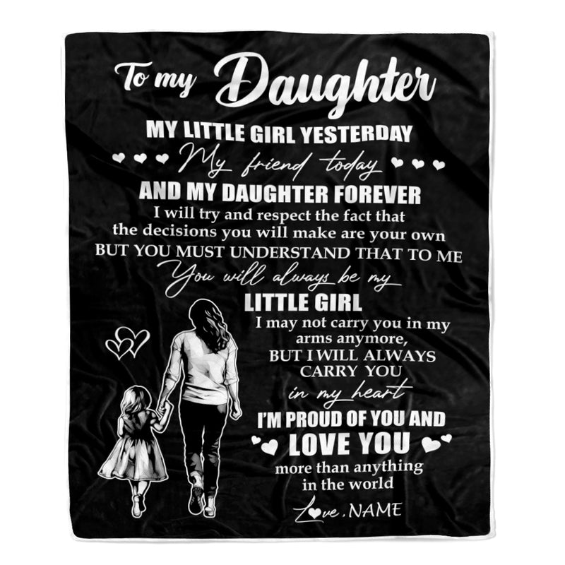 Personalized To My Daughter Blanket From Mom Mother My Little Girl My Friend Proud And Love Daughter Birthday Graduation Christmas Customized Fleece Blanket Blanket mockup 1 800x.jpg