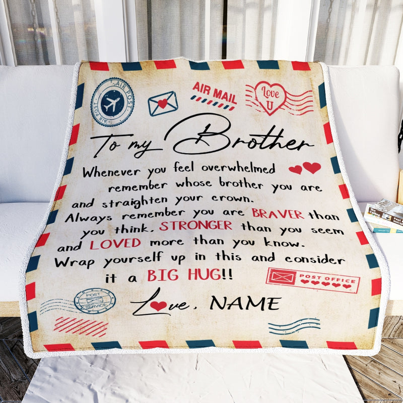 Personalized To My Brother Blanket From Sister Mail Letter Brother Birthday Graduation Christmas Customized Fleece Blanket Blanket mockup 2 800x.jpg
