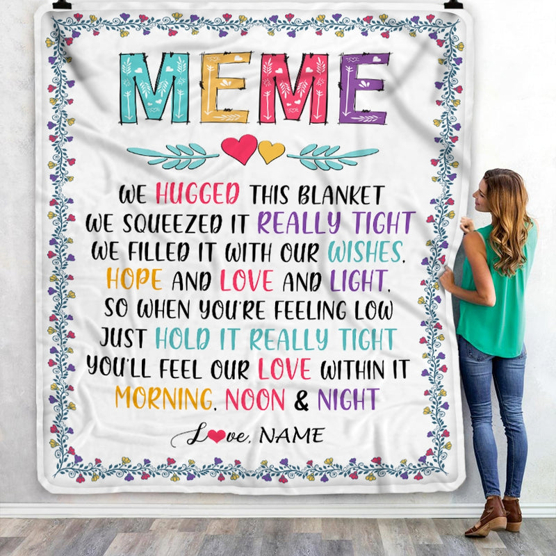 Personalized Meme Blanket From Grandkids We Hugged This Blanket Meme Birthday Mothers Day Christmas Customized Fleece Blanket Blanket mockup 3 800x.jpg
