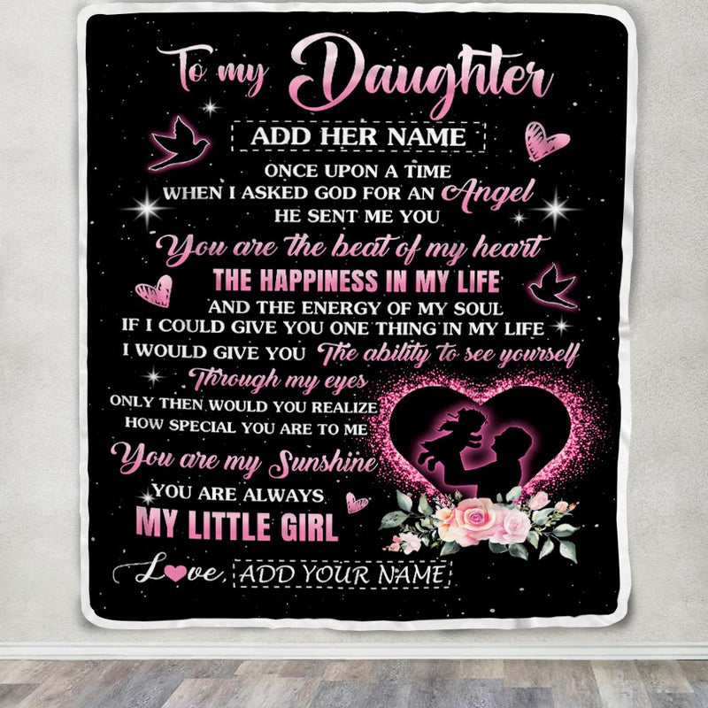 Personalized To My Daughter From Dad Father Blanket Once Upon A Time Birthday Graduation Gifts For Daughter Gifts Christmas Customized Fleece Throw Blanket Blanket mockup 3 800x.jpg