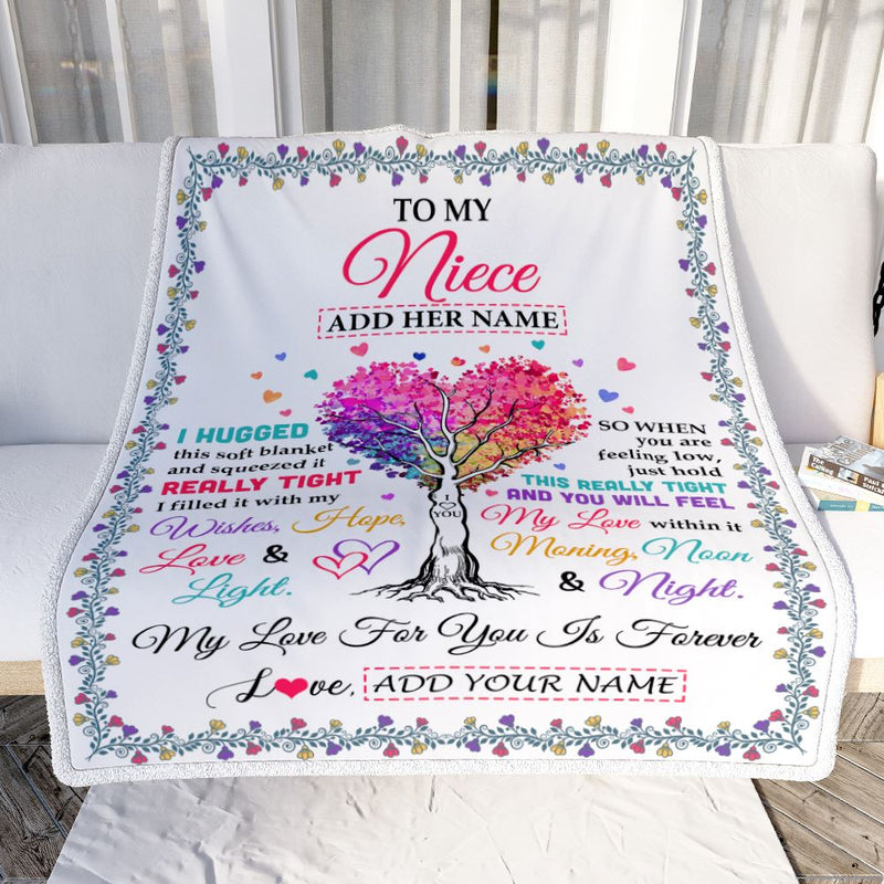 Personalized To My Niece Gifts From Aunt Uncle Auntie Hugged Blanket Birthday Gifts For Niece Graduation Christmas Customized Fleece Throw Blanket Blanket mockup 2 800x.jpg