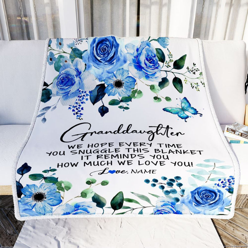Personalized To My Granddaughter Blanket From Grandma Grandpa Floral How Much We Love You Granddaughter Birthday Christmas Customized Fleece Blanket Blanket mockup 2 800x.jpg