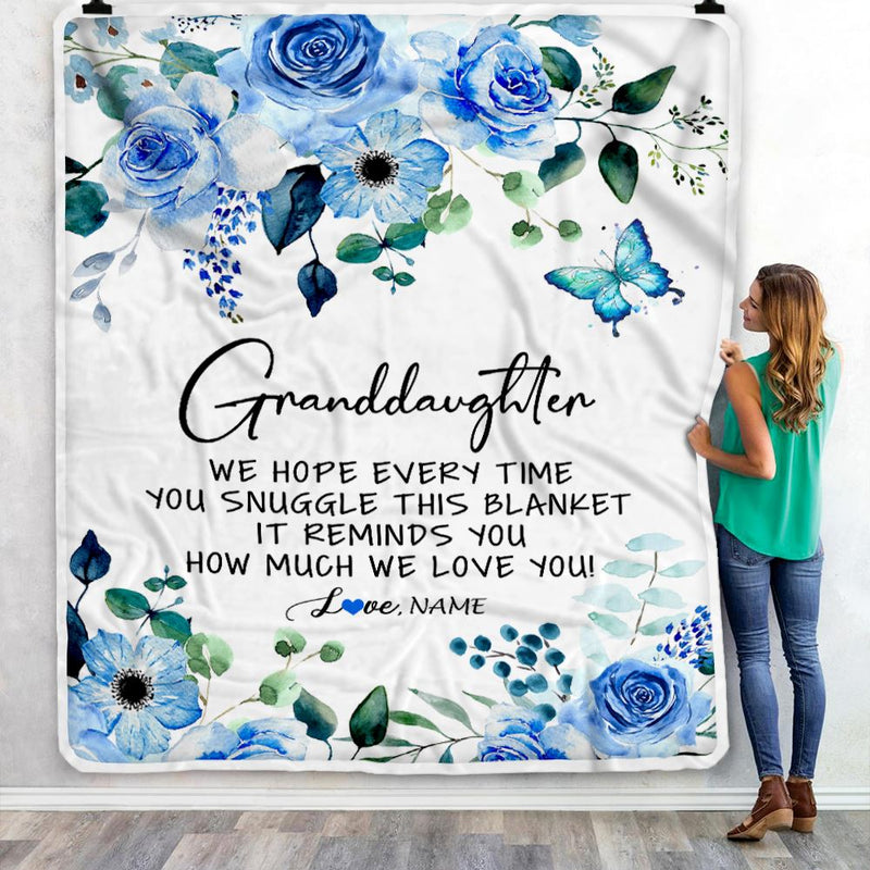 Personalized To My Granddaughter Blanket From Grandma Grandpa Floral How Much We Love You Granddaughter Birthday Christmas Customized Fleece Blanket Blanket mockup 3 800x.jpg