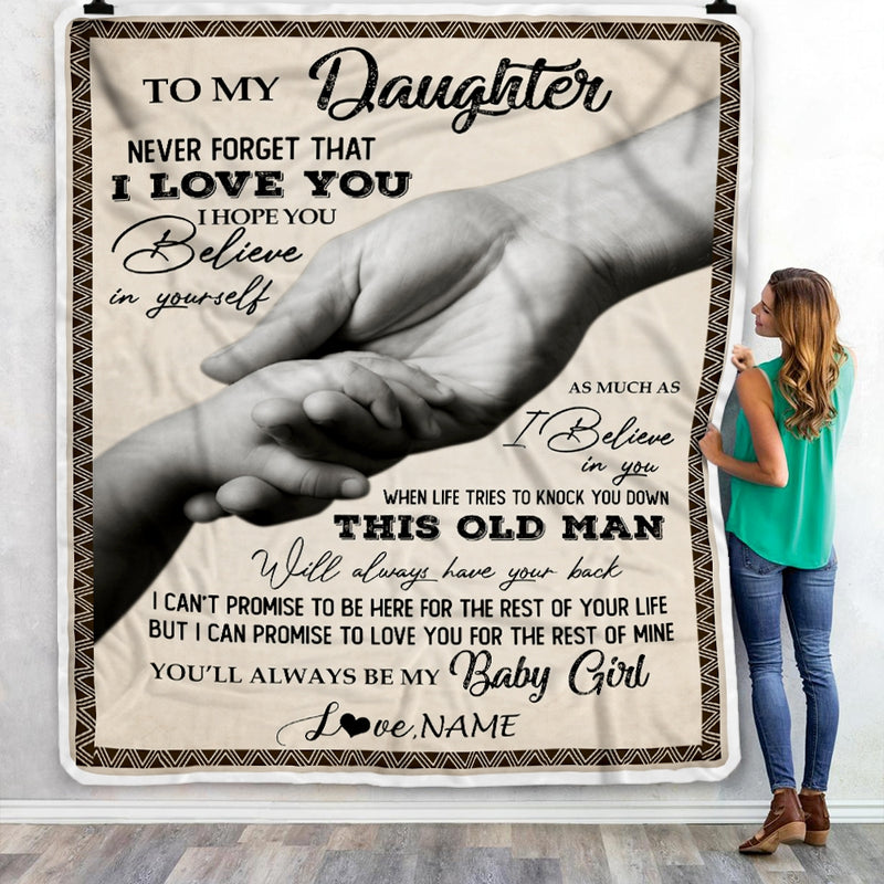 Personalized To My Daughter From Dad Never Forget That I Love You For Daughter Great Birthday Graduation Christmas Bed Quilt Fleece Throw Blanket Blanket mockup 3 800x.jpg