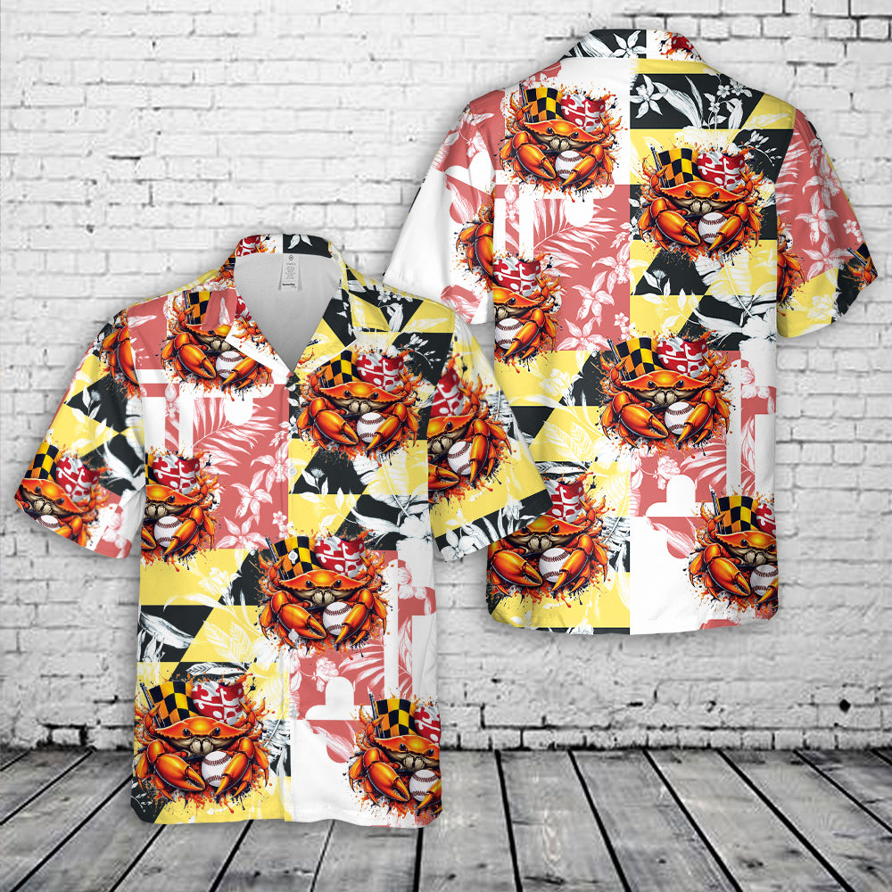 Maryland Crab Orange Crab 26 Baseball Maryland Flag Hawaiian Shirt DLSI0305PL05 mk.jpg